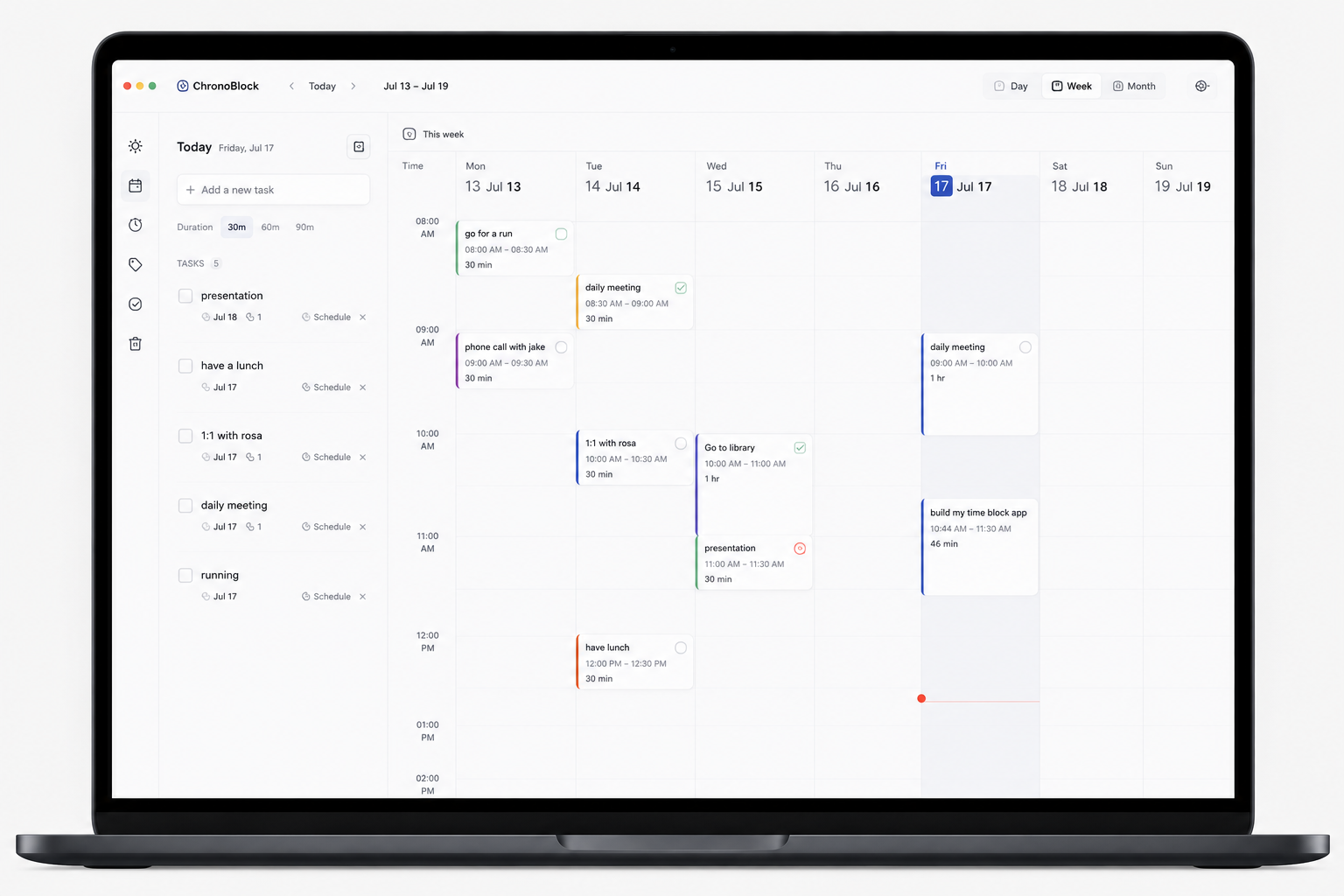 TimeBlock desktop app preview